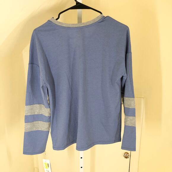 NFL Team Apparel Teens NWT Girls' Blue NY Giants Knit Top Tee Size M (7/9) - Picture 6 of 10